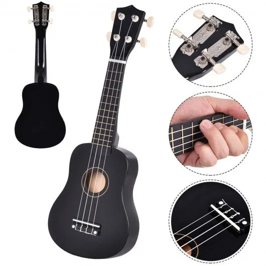 21" 4-String Acoustic Ukulele Musical Instrument-Black