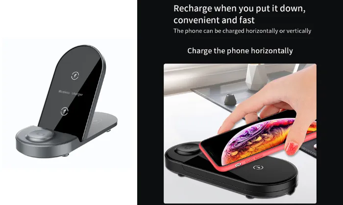 3 In 1 Wireless Charger Foldable Phone Holder