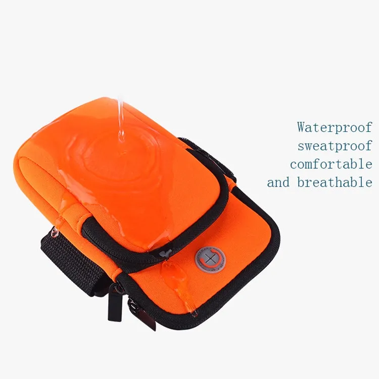 3 PCS Running Mobile Phone Arm Bag Men And Women Fitness Outdoor Hand Bag Wrist Bag  for Mobile Phones Within 6.5 inch( Orange)