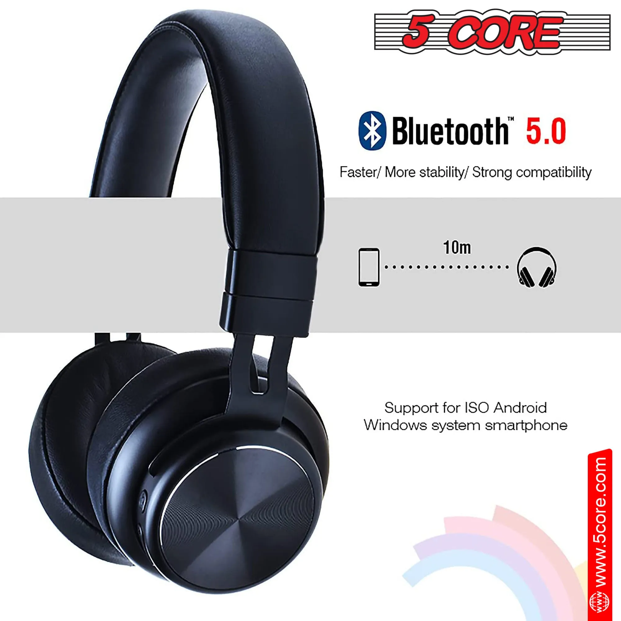 5 Core Bluetooth Wireless 5.0 USB Noise Cancelling Headset