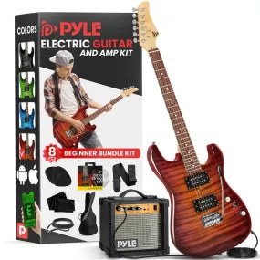 6-String Electric Guitar Kit- Includes Amplifier With Accessory Kit (Red)