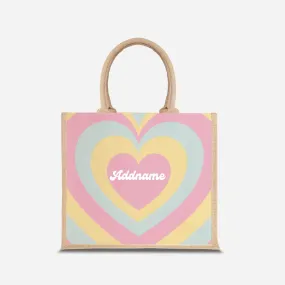 Affection Series Half Lining Jute Bag - Bubblegum Natural