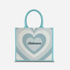 Affection Series Half Lining Jute Bag - Bubbles Light Blue