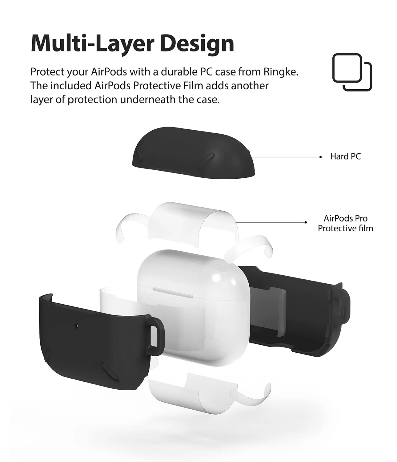 Apple AirPods Pro | Layered case - Black