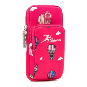 B081 Large Running Phone Arm Bag Outdoor Sports Fitness Bag(Rose Red)