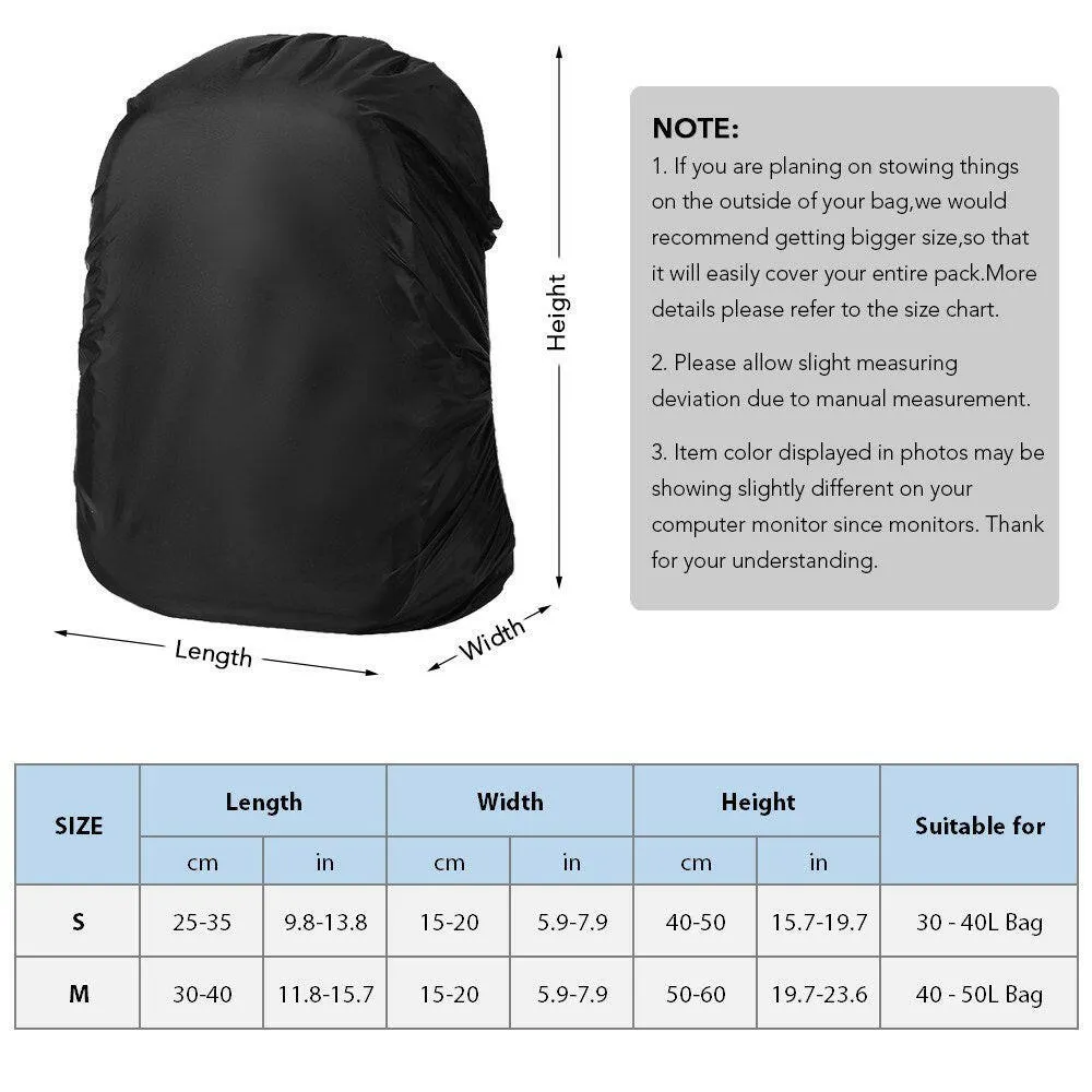 Backpack Cover Women Men Waterproof Bag Rain Cover For Cycling Camping Hiking Mountaineering Running Fishing