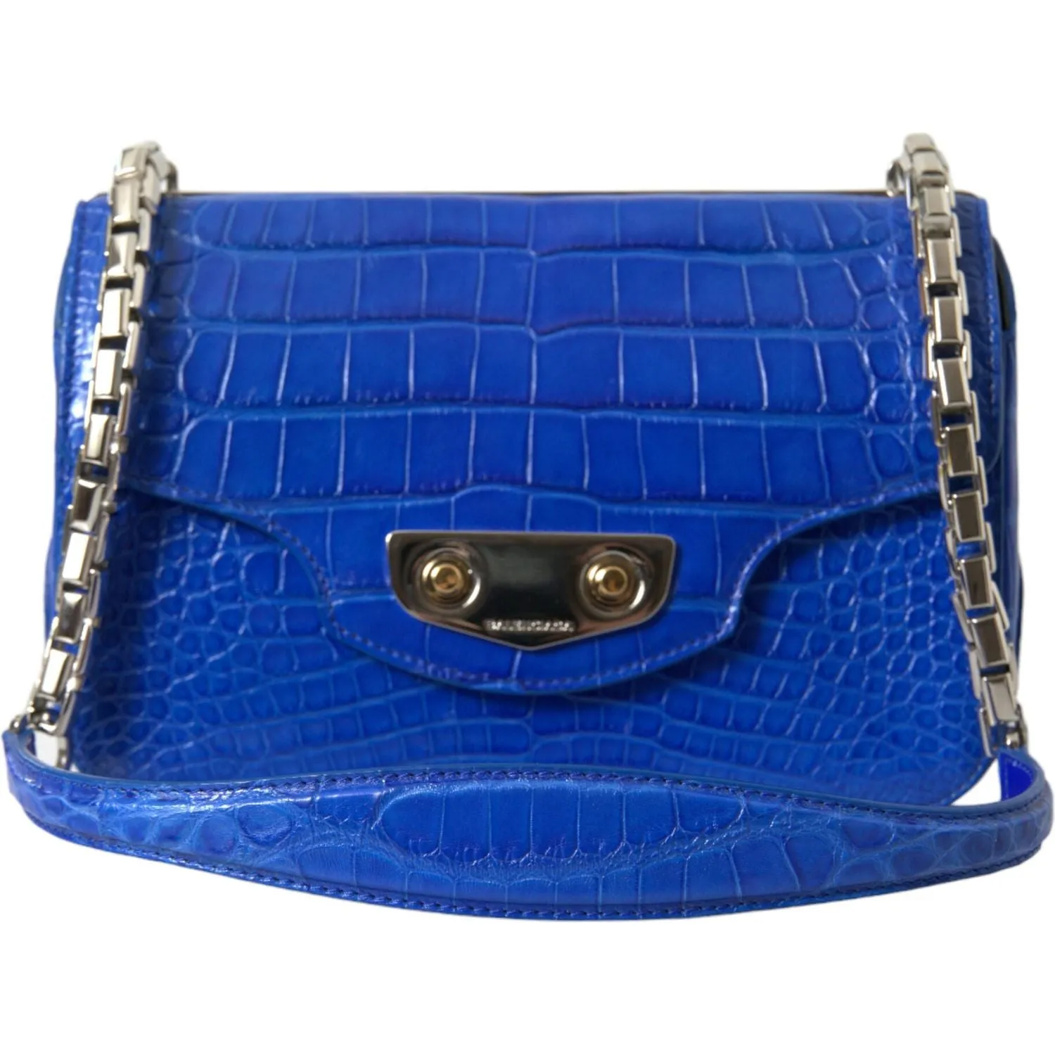 Balenciaga Alligator Skin Mini Shoulder Bag - Elegant Blue