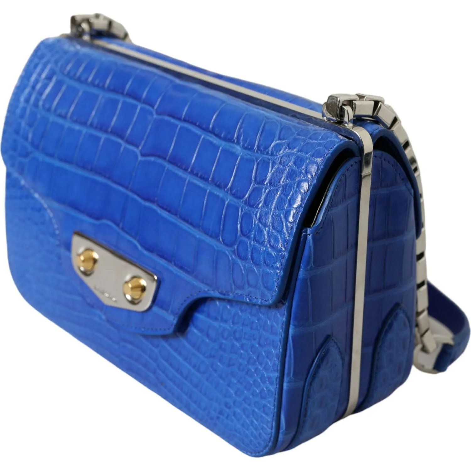 Balenciaga Alligator Skin Mini Shoulder Bag - Elegant Blue