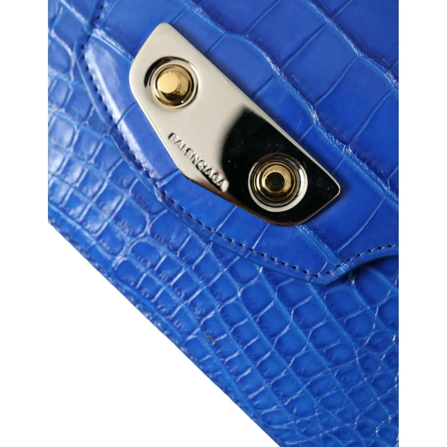 Balenciaga Alligator Skin Mini Shoulder Bag - Elegant Blue