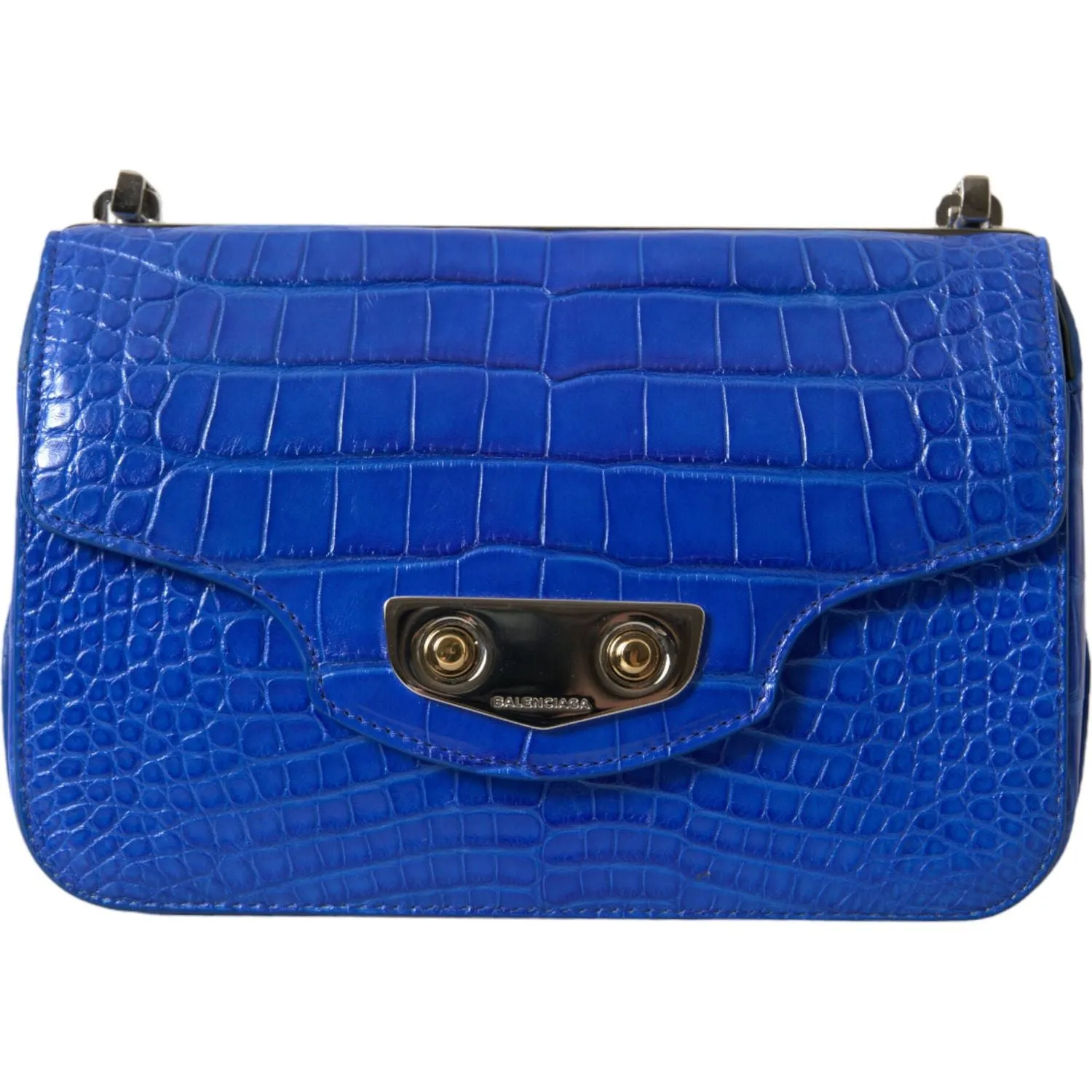 Balenciaga Alligator Skin Mini Shoulder Bag - Elegant Blue