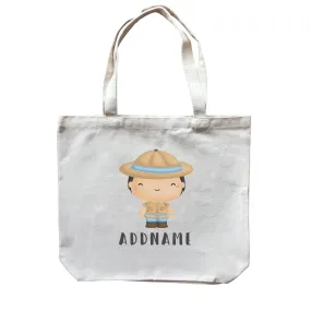 Birthday Safari Little Explorer Baby Boy Addname Canvas Bag