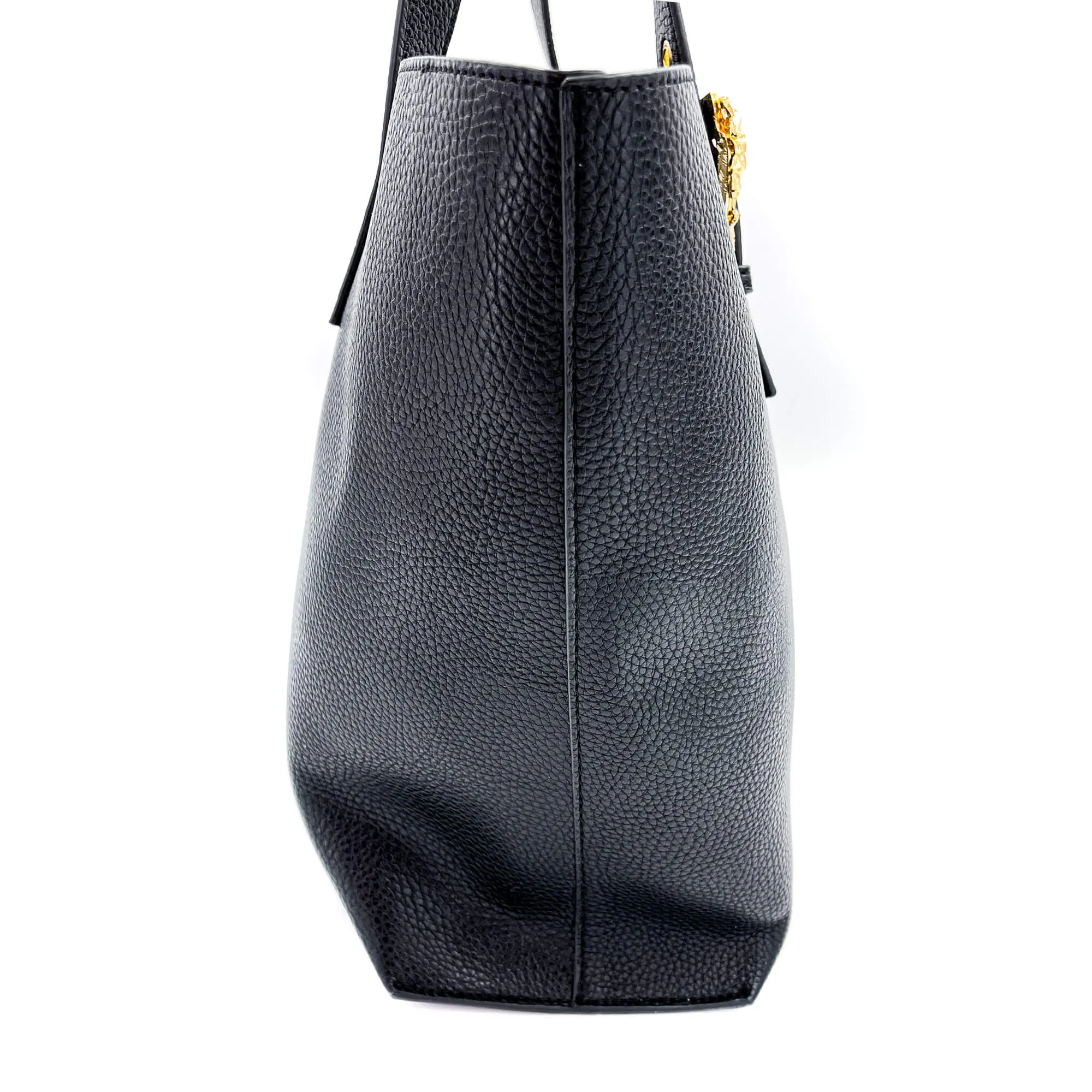 Black Eco-leather Shopping Bag