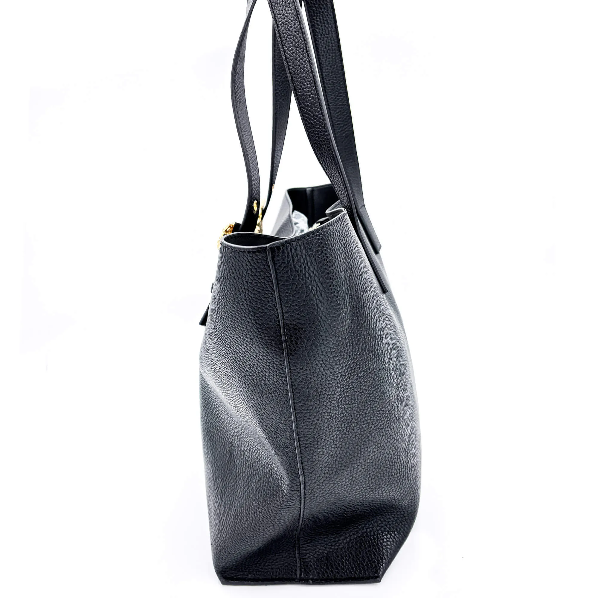 Black Eco-leather Shopping Bag