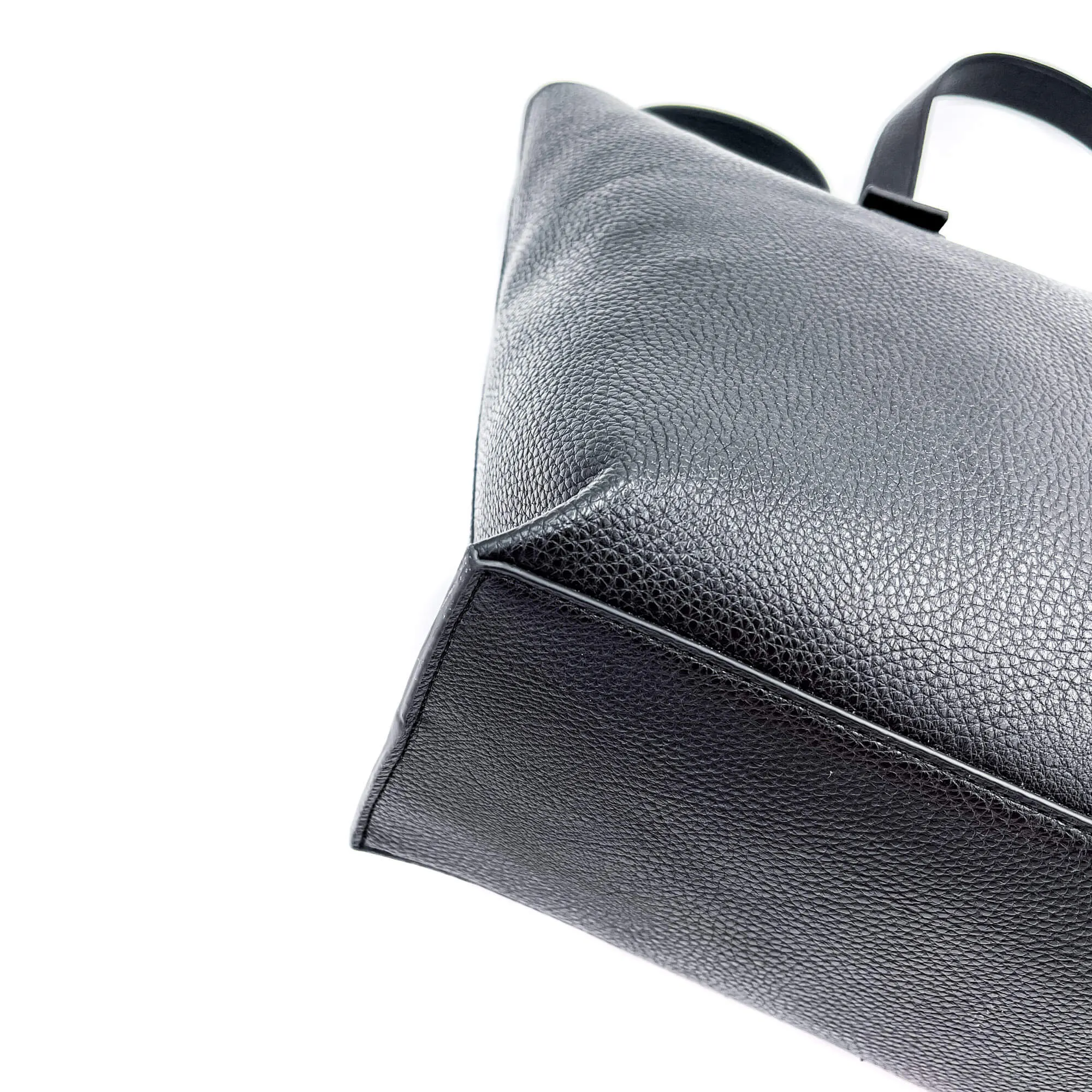 Black Eco-leather Shopping Bag