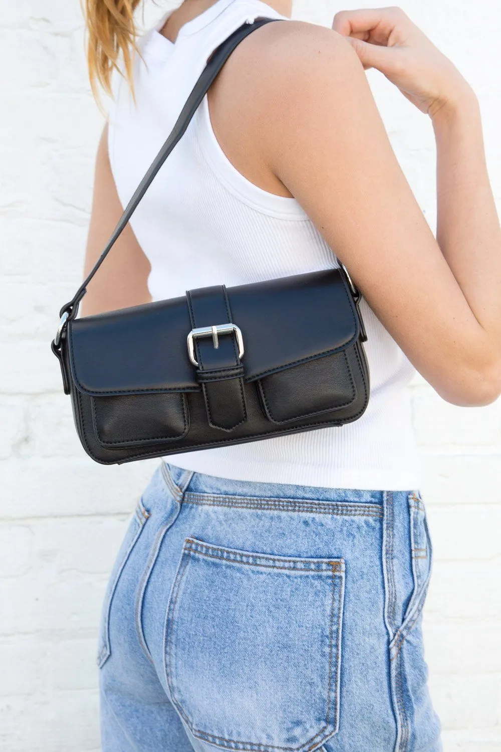 Black Faux Leather Purse