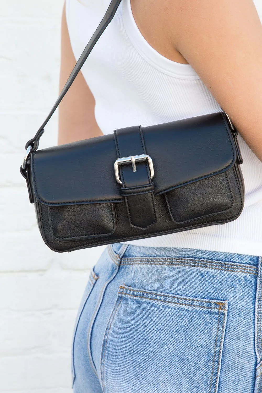 Black Faux Leather Purse