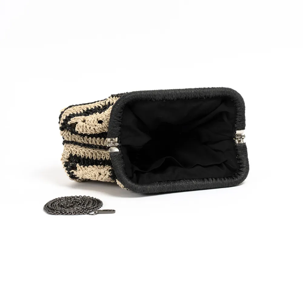 Black Raffia Clutch