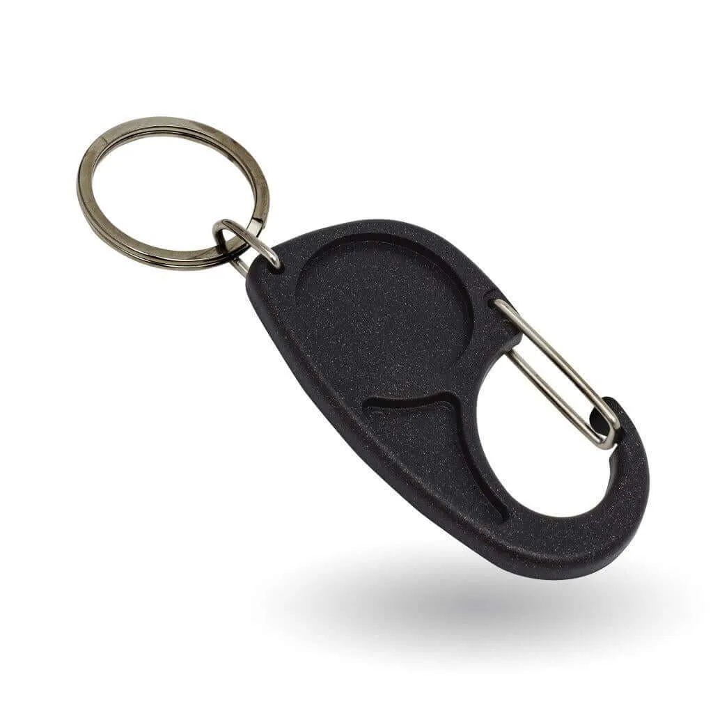 Blank Plastic 25mm Insert Carabiner Keyring - Pack of 10