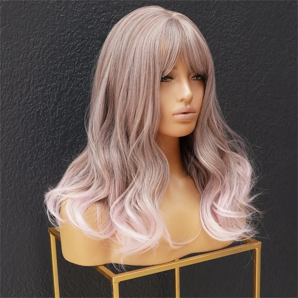 BLUSH Pink Ombre Fringe Wig