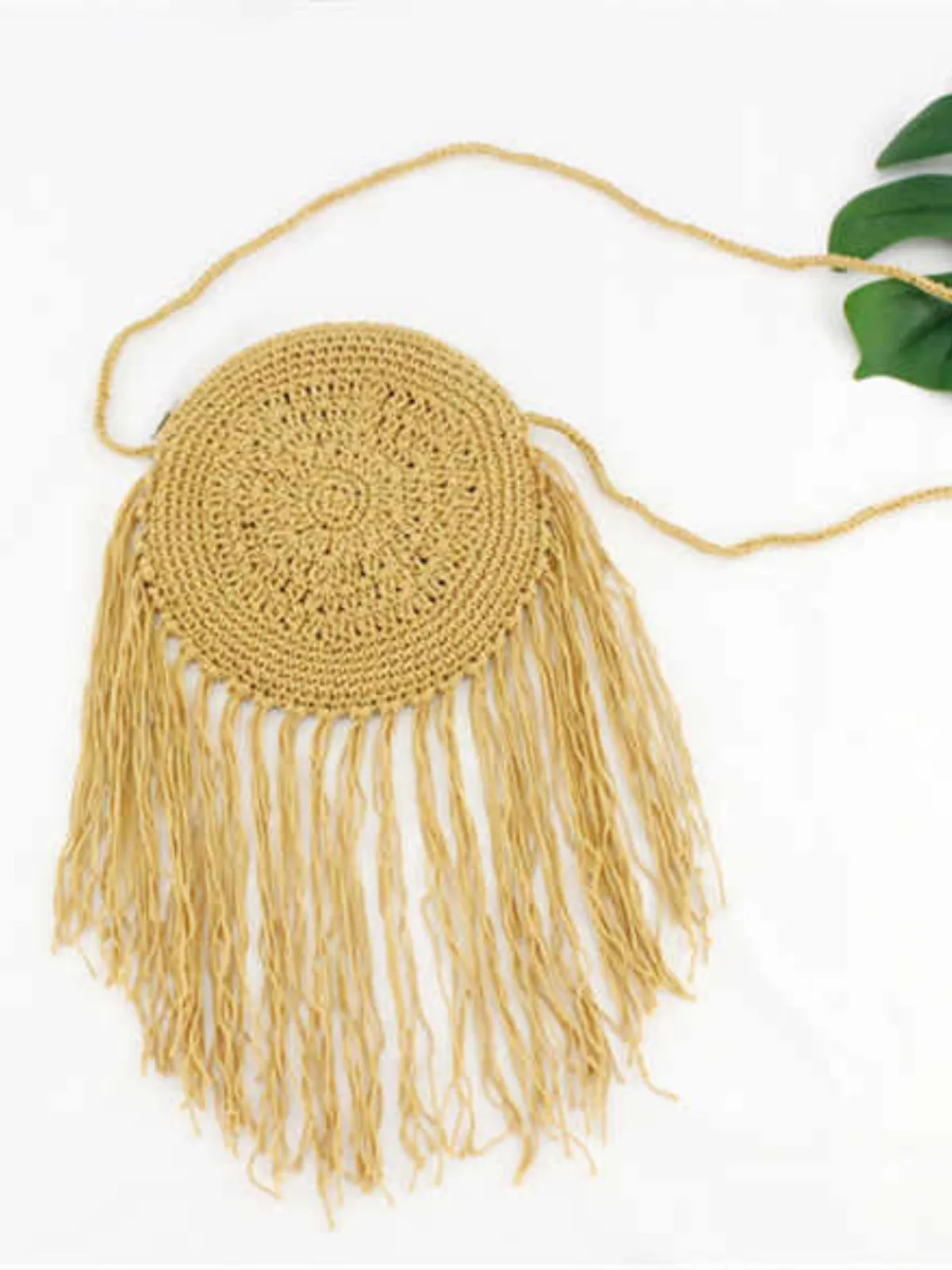 Boho Princess Crochet Beige Crossbody Bag