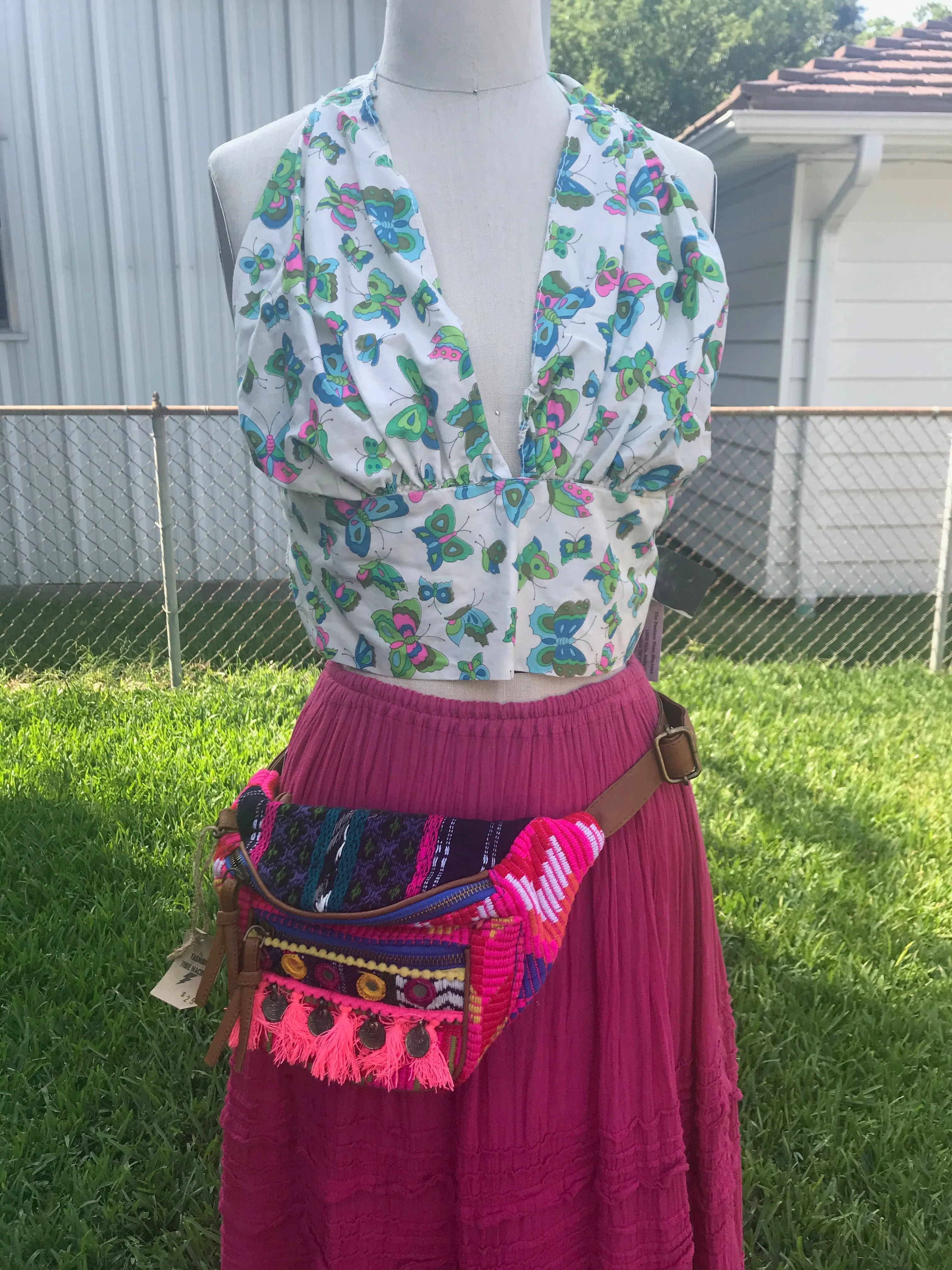 Boho Vtg Style | Festival Embroidered Fringe Hippie Fanny Pack Belt Bag