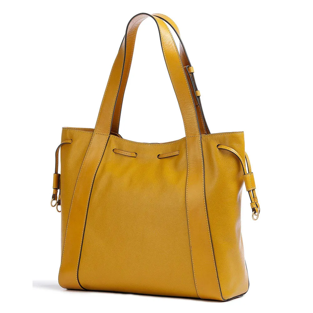 Borsa Donna Shopper Verticale THE BRIDGE linea Carlotta in Pelle Giallo Mais