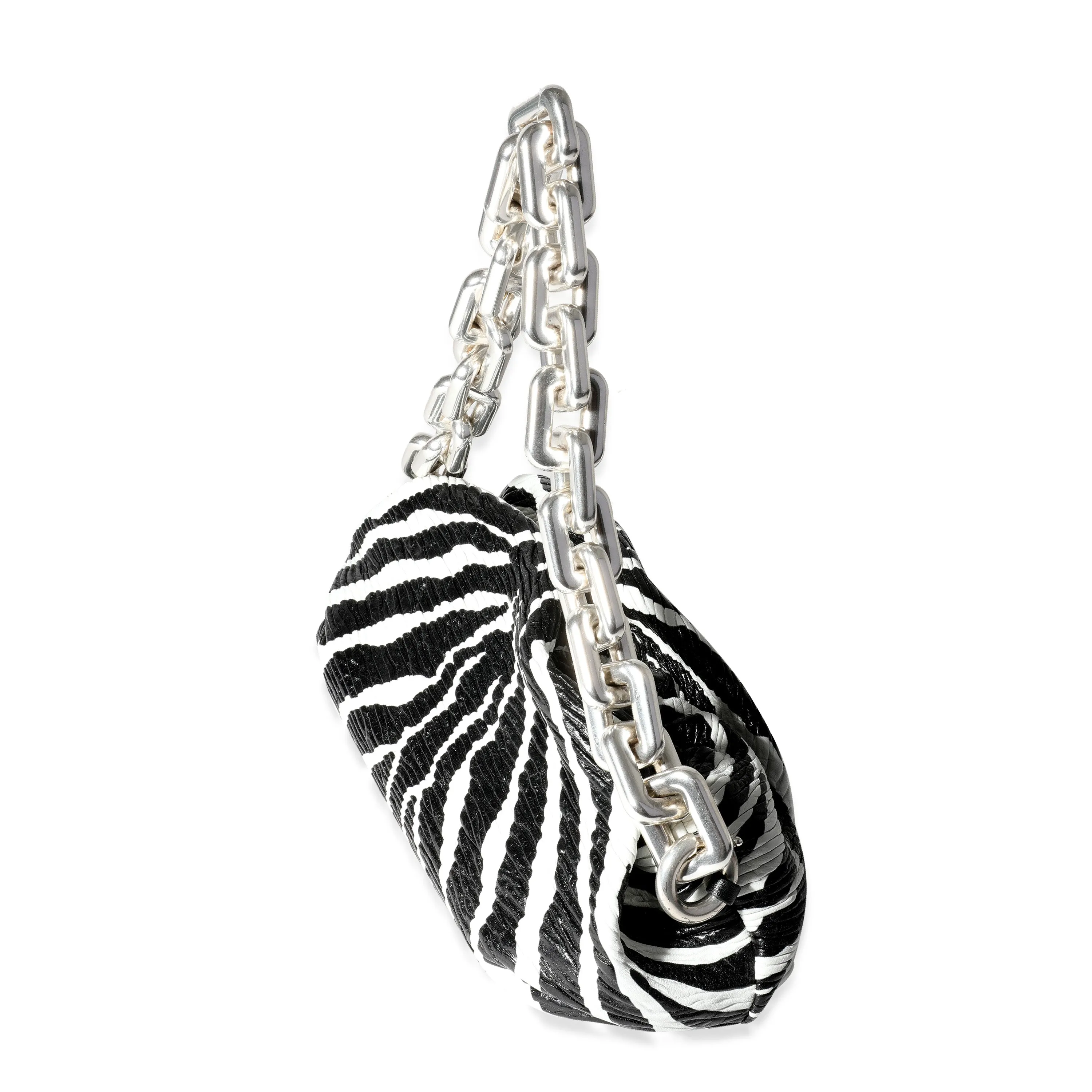 Bottega Veneta Black & White Zebra Calfskin Chain Pouch