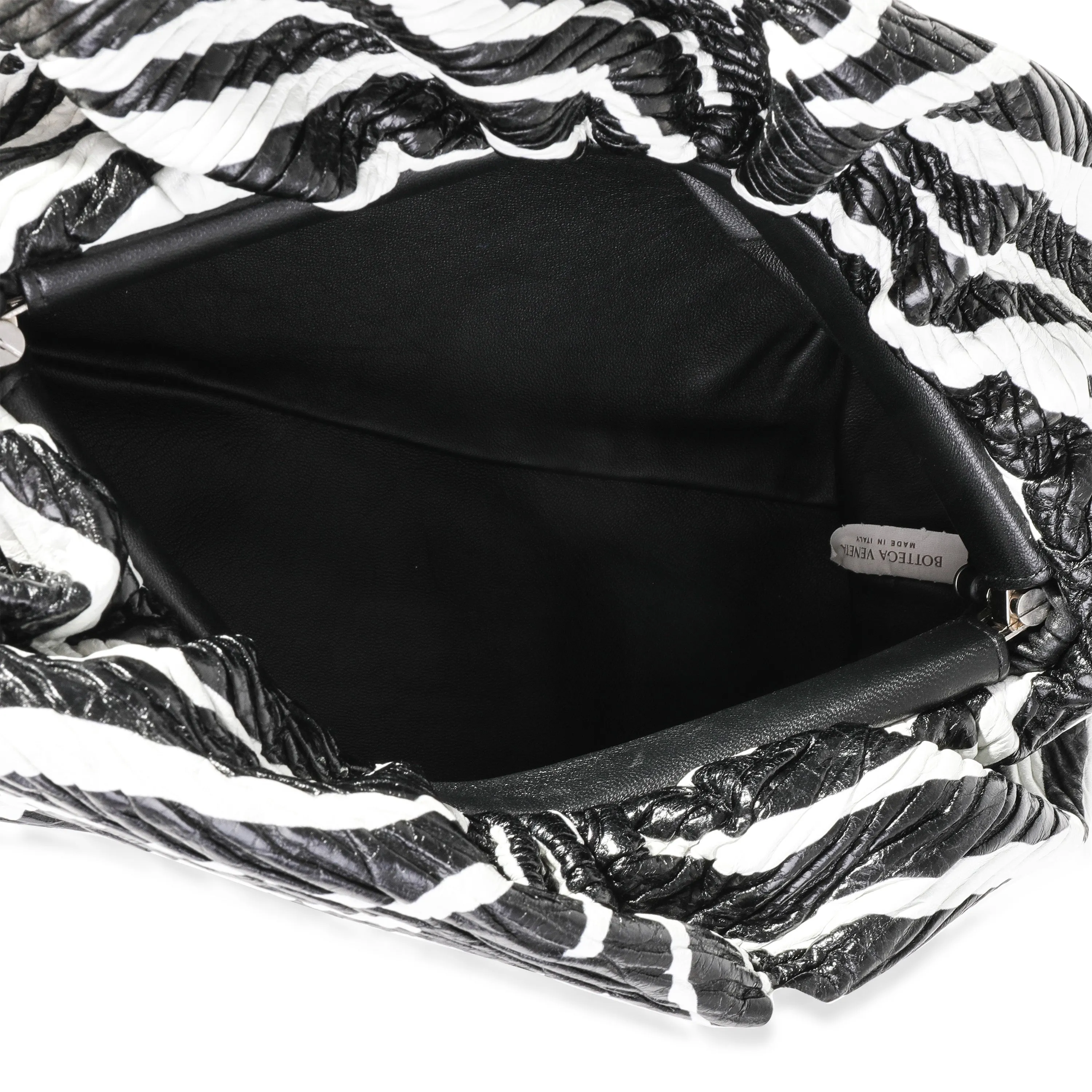 Bottega Veneta Black & White Zebra Calfskin Chain Pouch