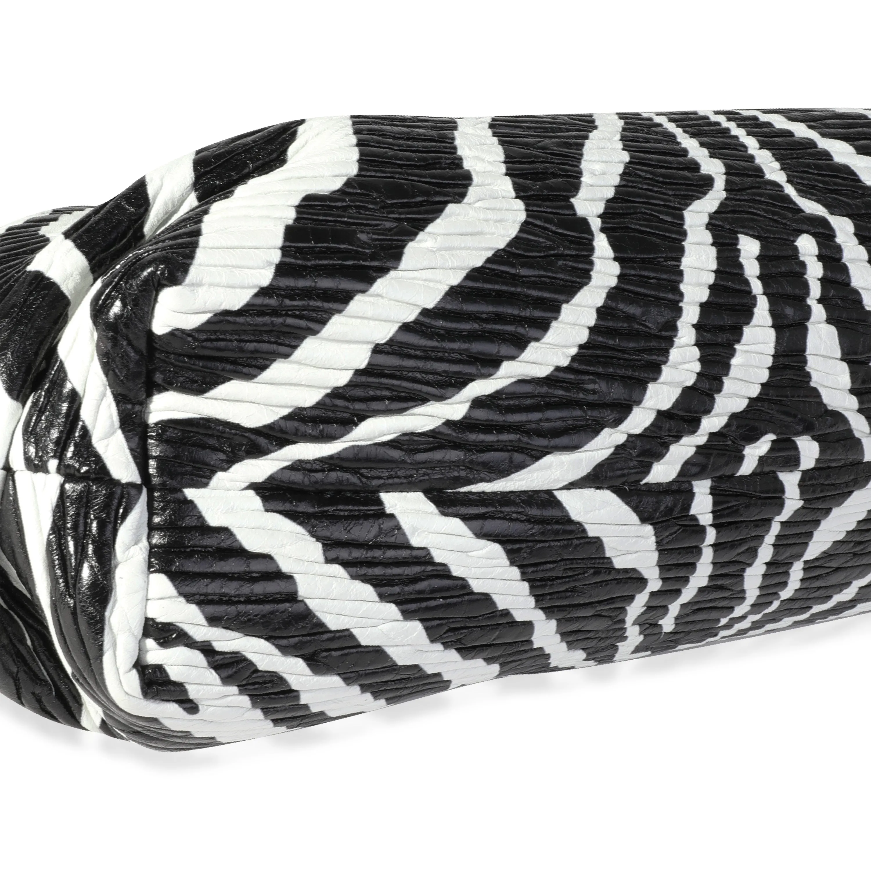 Bottega Veneta Black & White Zebra Calfskin Chain Pouch