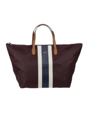 BROWN STRIPED SHOPPING BAG