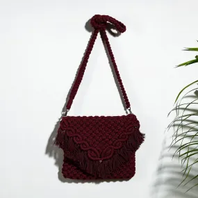 Brown - Thread Work Handcrafted Macrame Sling Bag