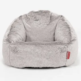 Bubble Bean Bag Chair - Fluffy Faux Fur Rabbit Light Grey