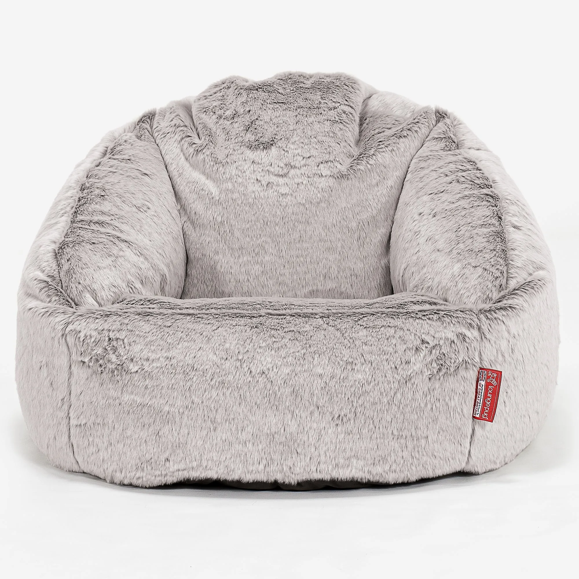 Bubble Bean Bag Chair - Fluffy Faux Fur Rabbit Light Grey