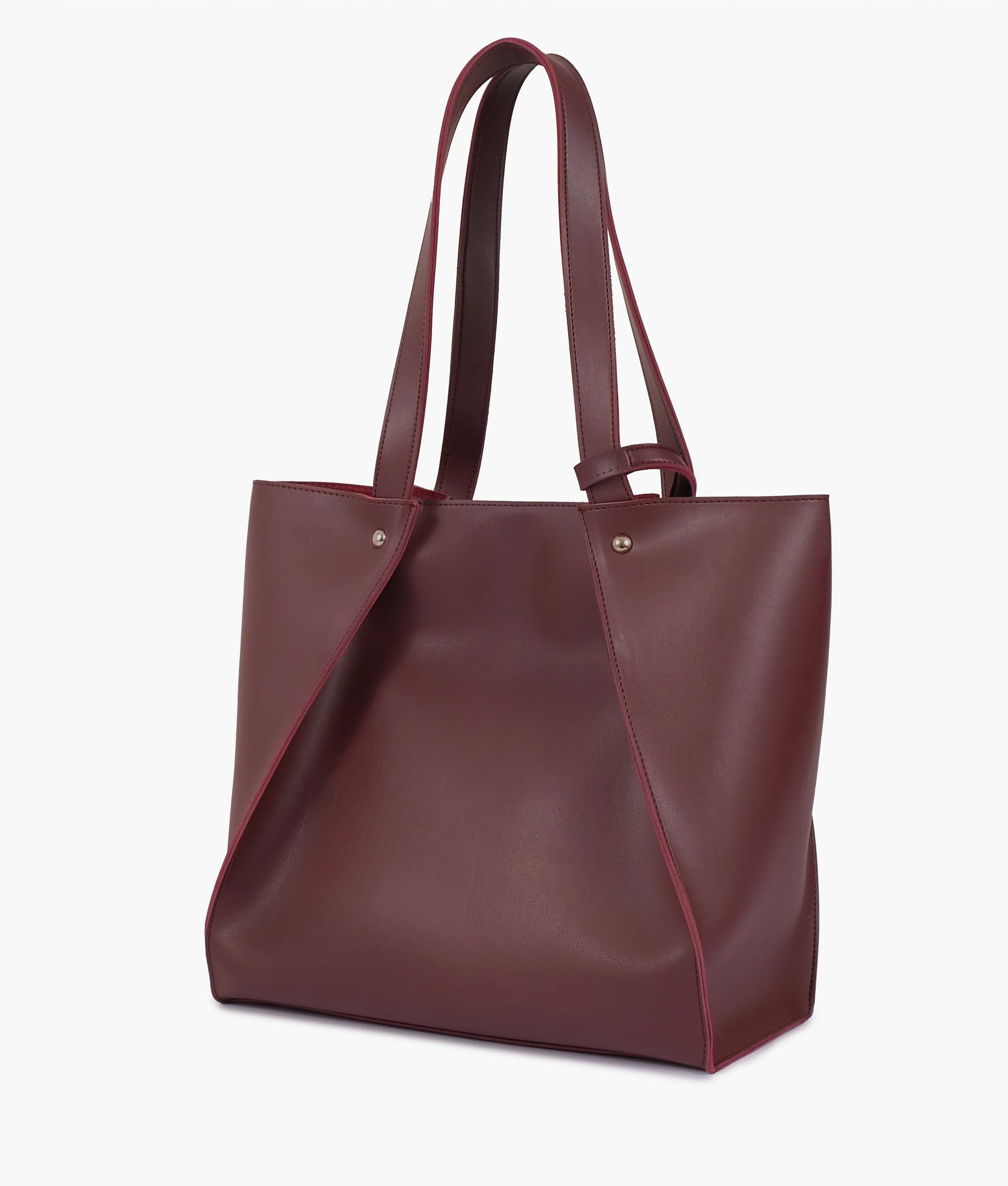 Burgundy shopping tote bag