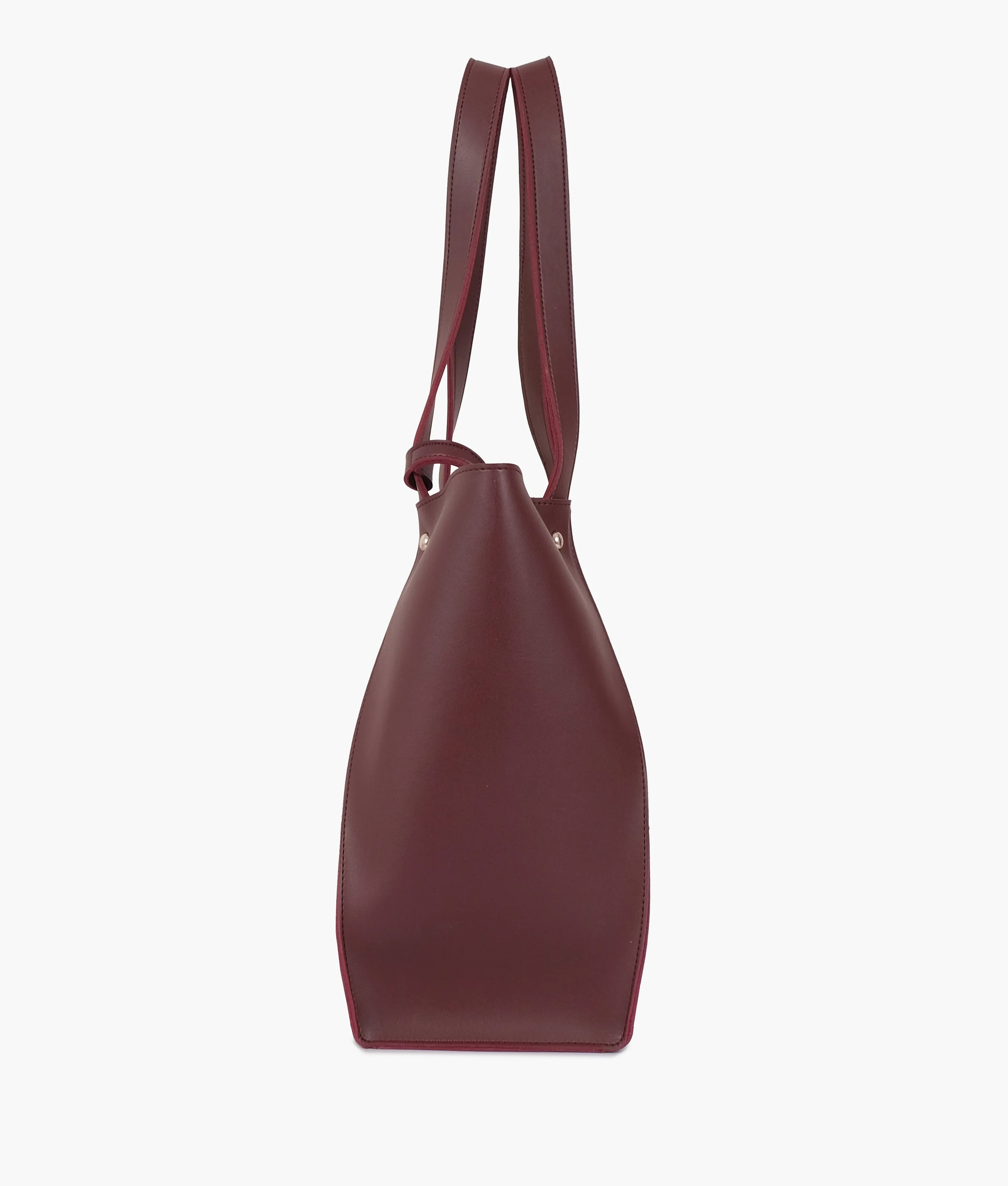 Burgundy shopping tote bag