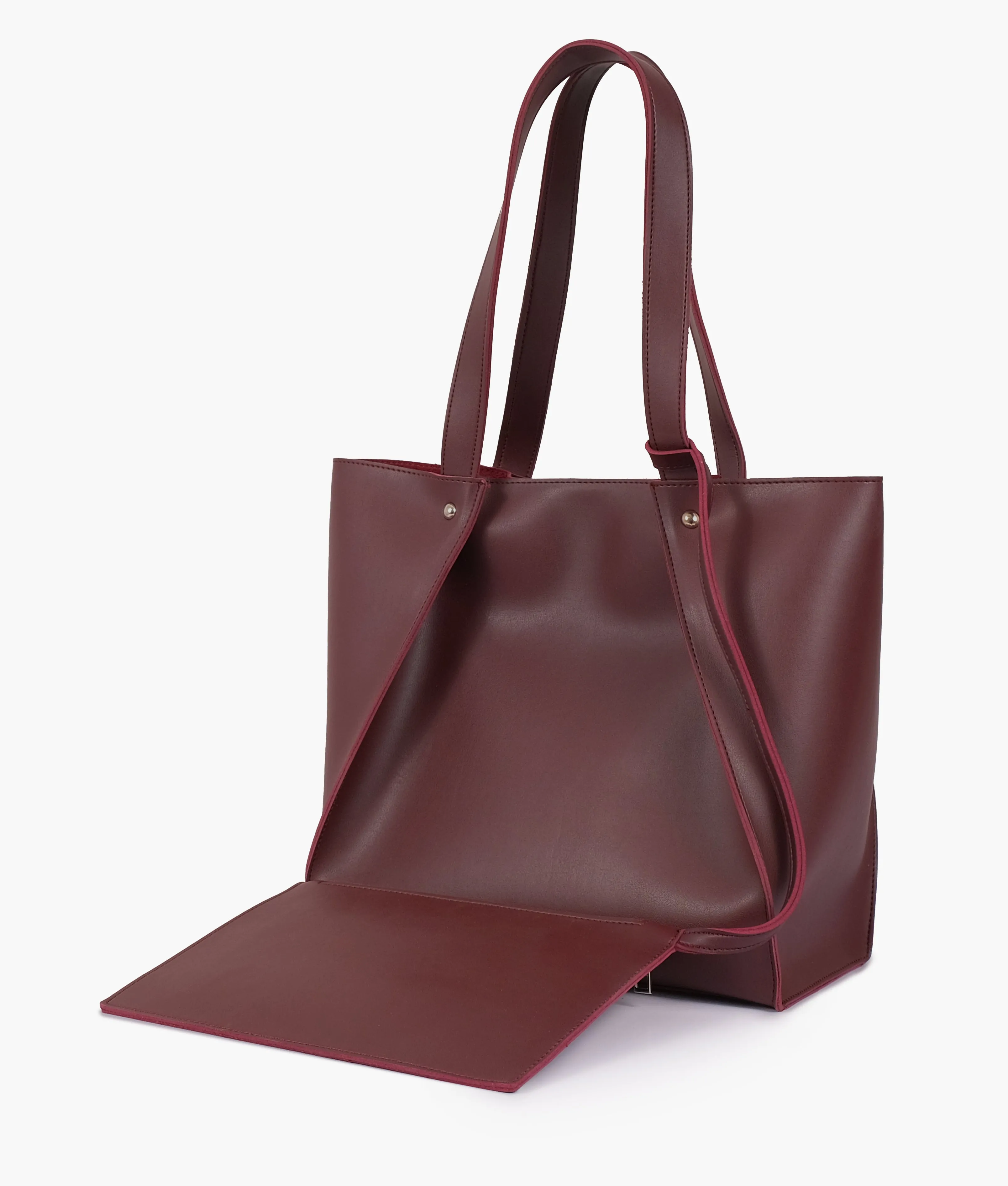 Burgundy shopping tote bag