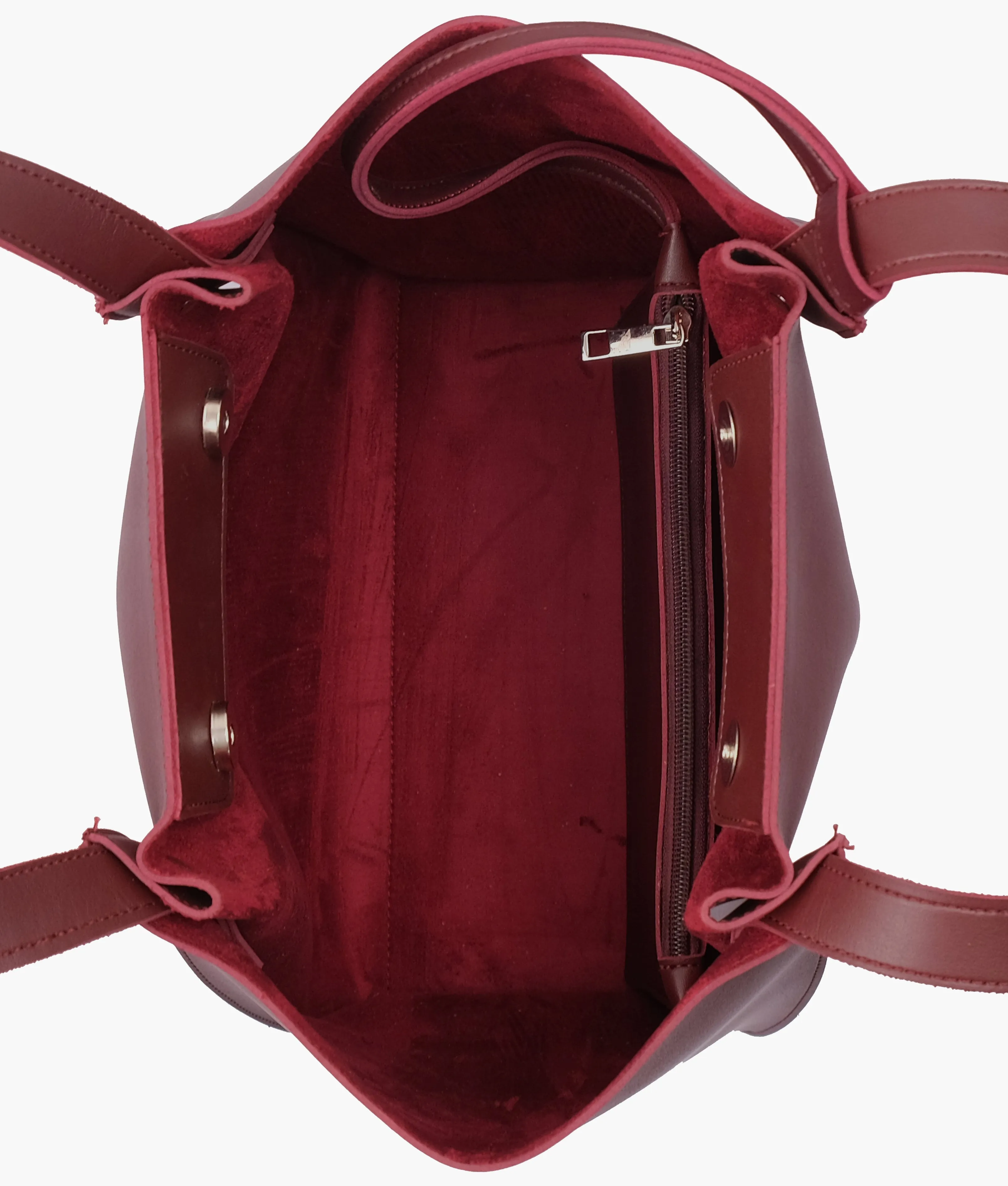 Burgundy shopping tote bag