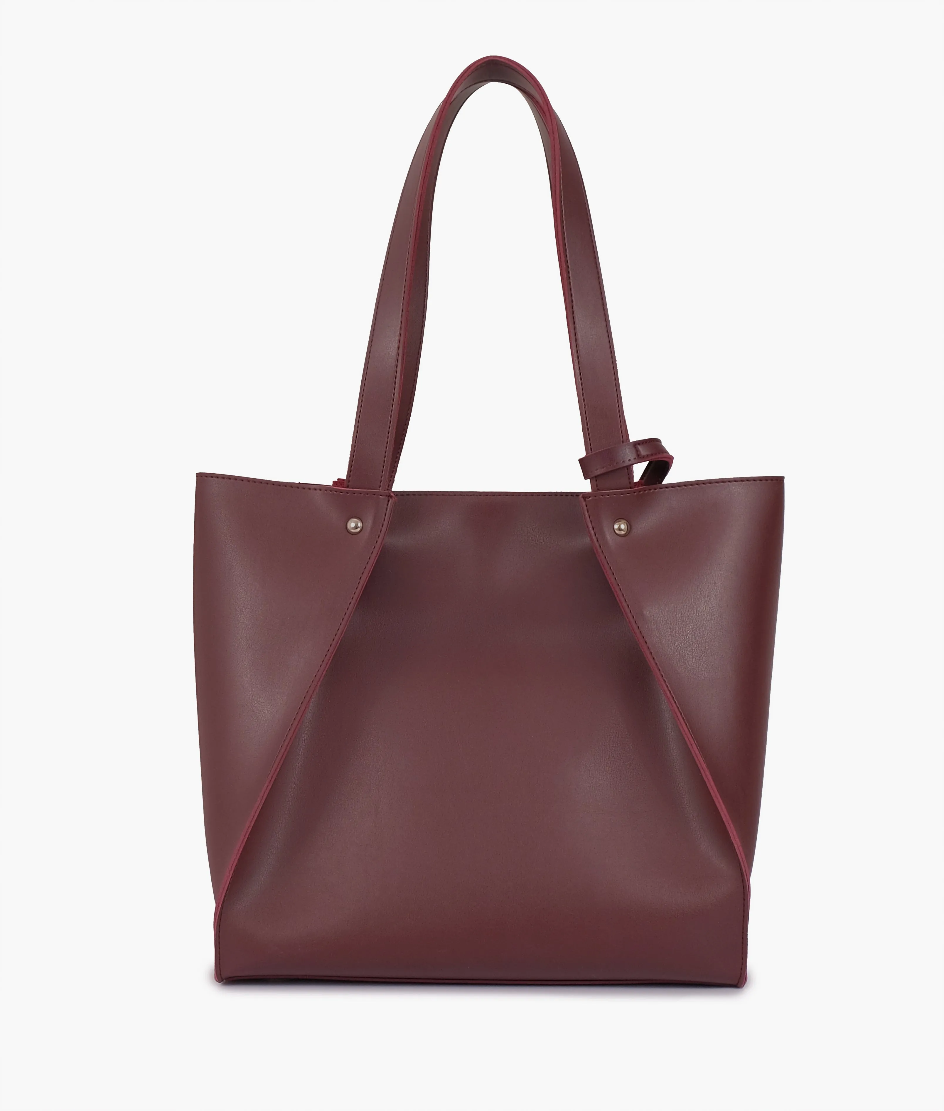 Burgundy shopping tote bag