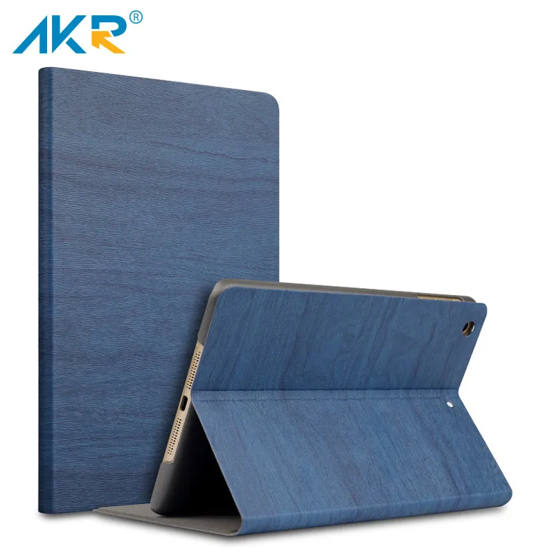 Buy one get one screen film for iPad air2 1 case smart cover for iPad 4 2 3 Fashion PU Wood Grain Leather 2017 free shipping AKR