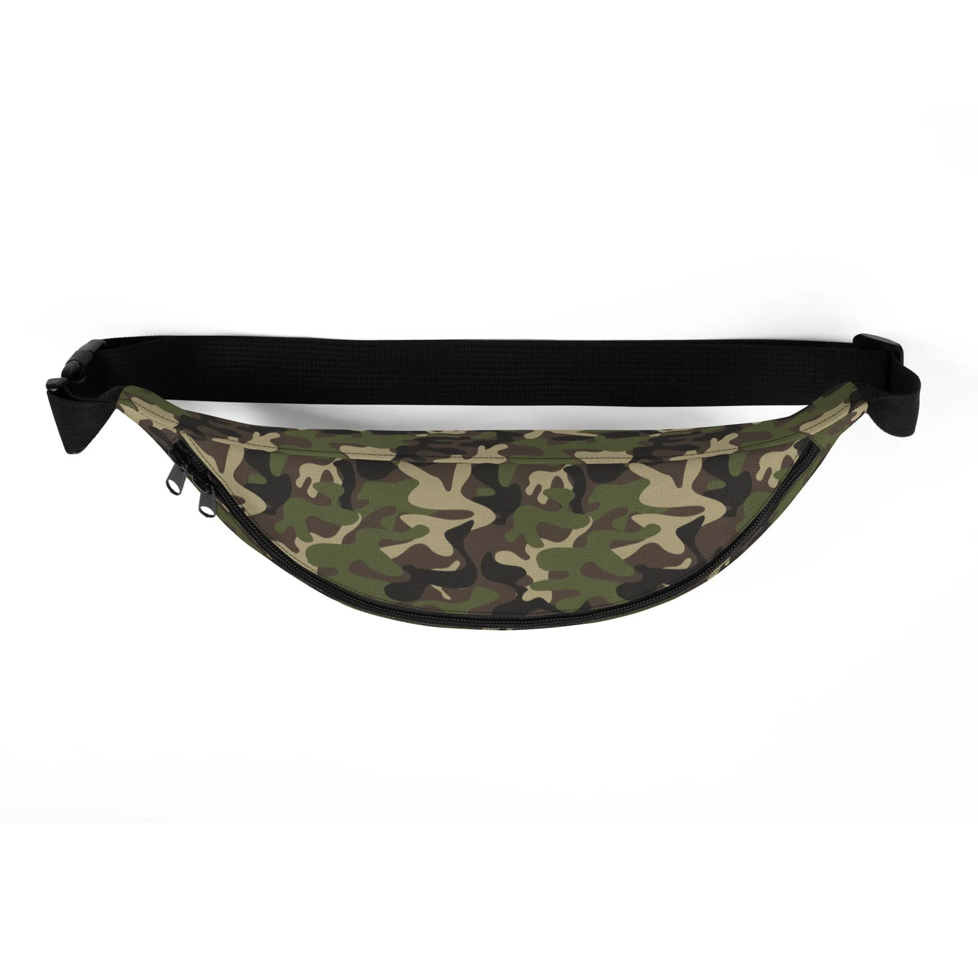 Camo Fanny Pack, Green Camouflage Waist Belt Bag Crossbody Women Men Hip Bum Shoulder Festival Waterproof