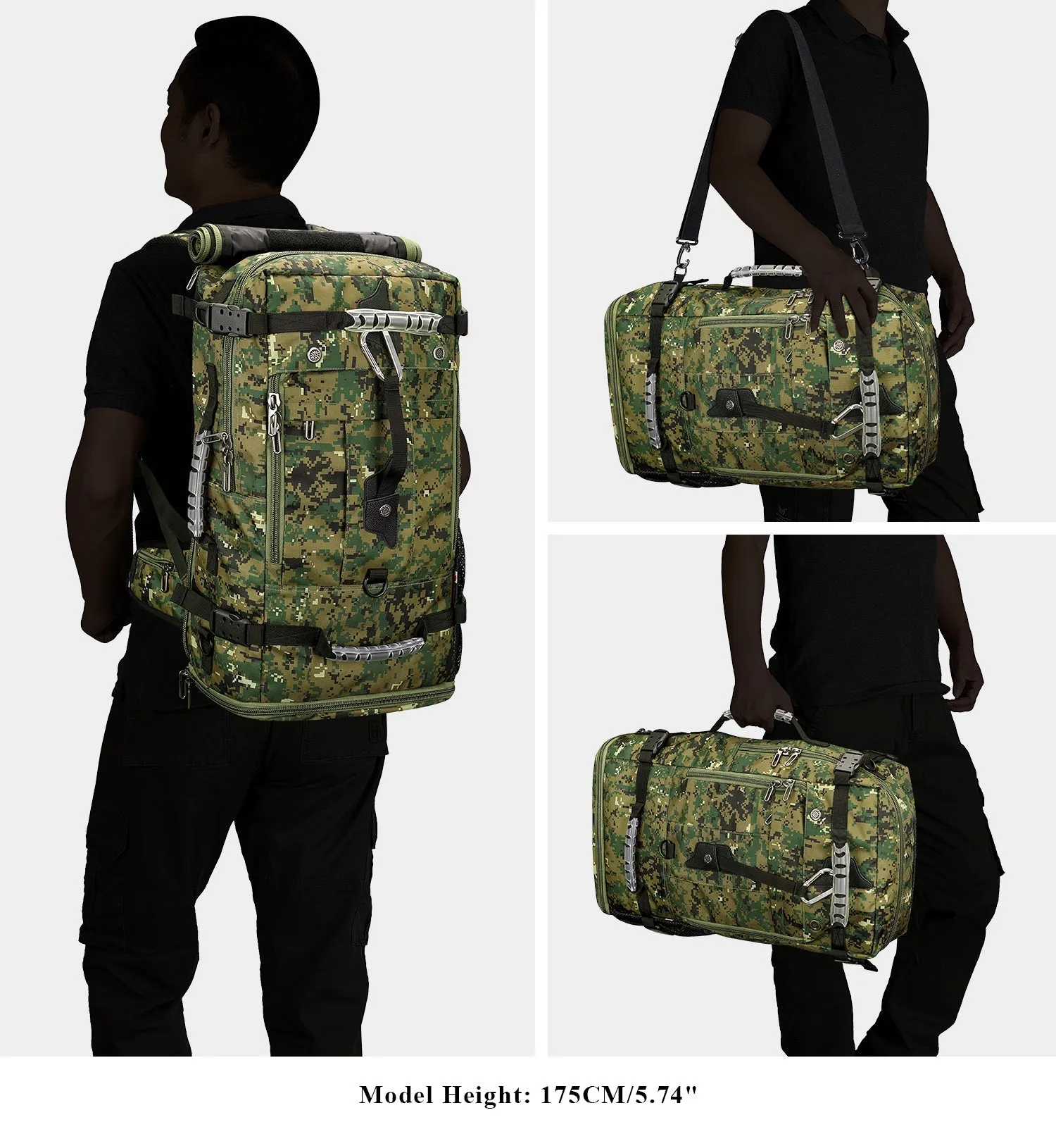 Camo Nylon Travel Backpack for Men