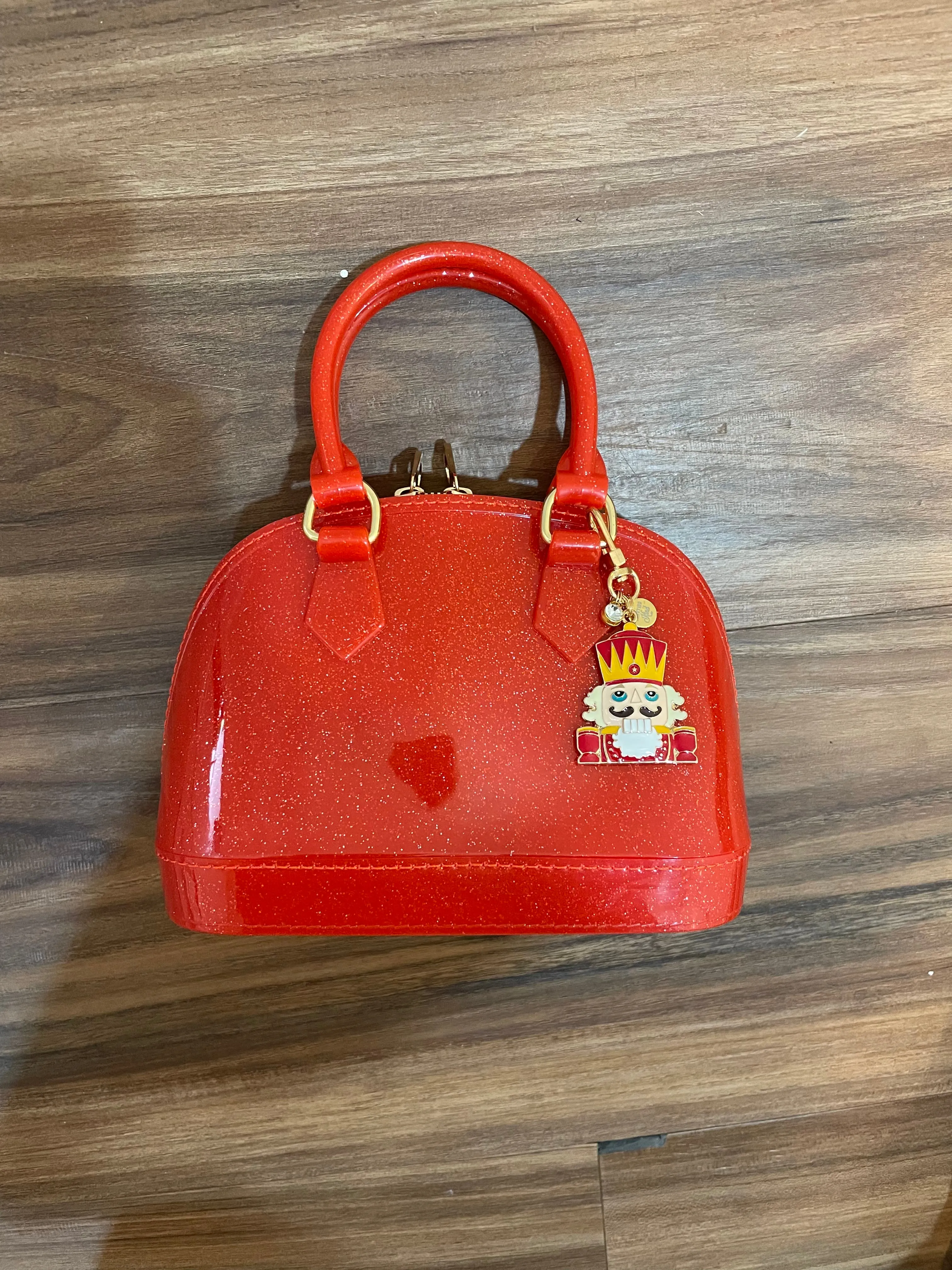 Cate Red Sparkle Purse w/Nutcracker Charm