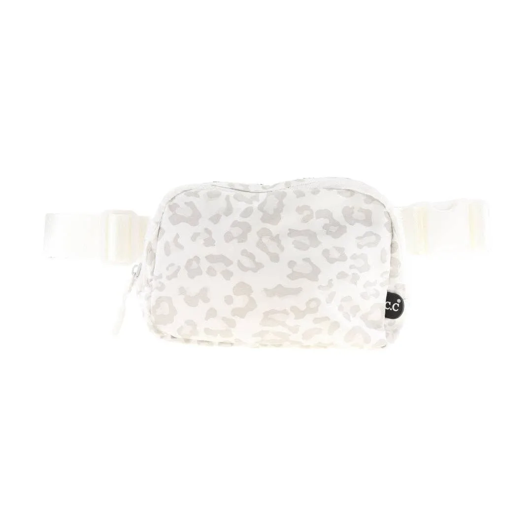 C.C Leopard Patterned Women's Belt Bag: White