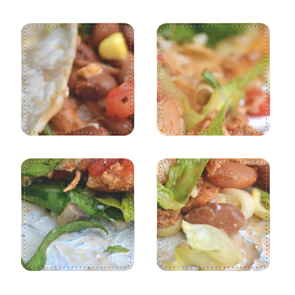 Chicken Burrito Sublimation Coasters Pack of Four