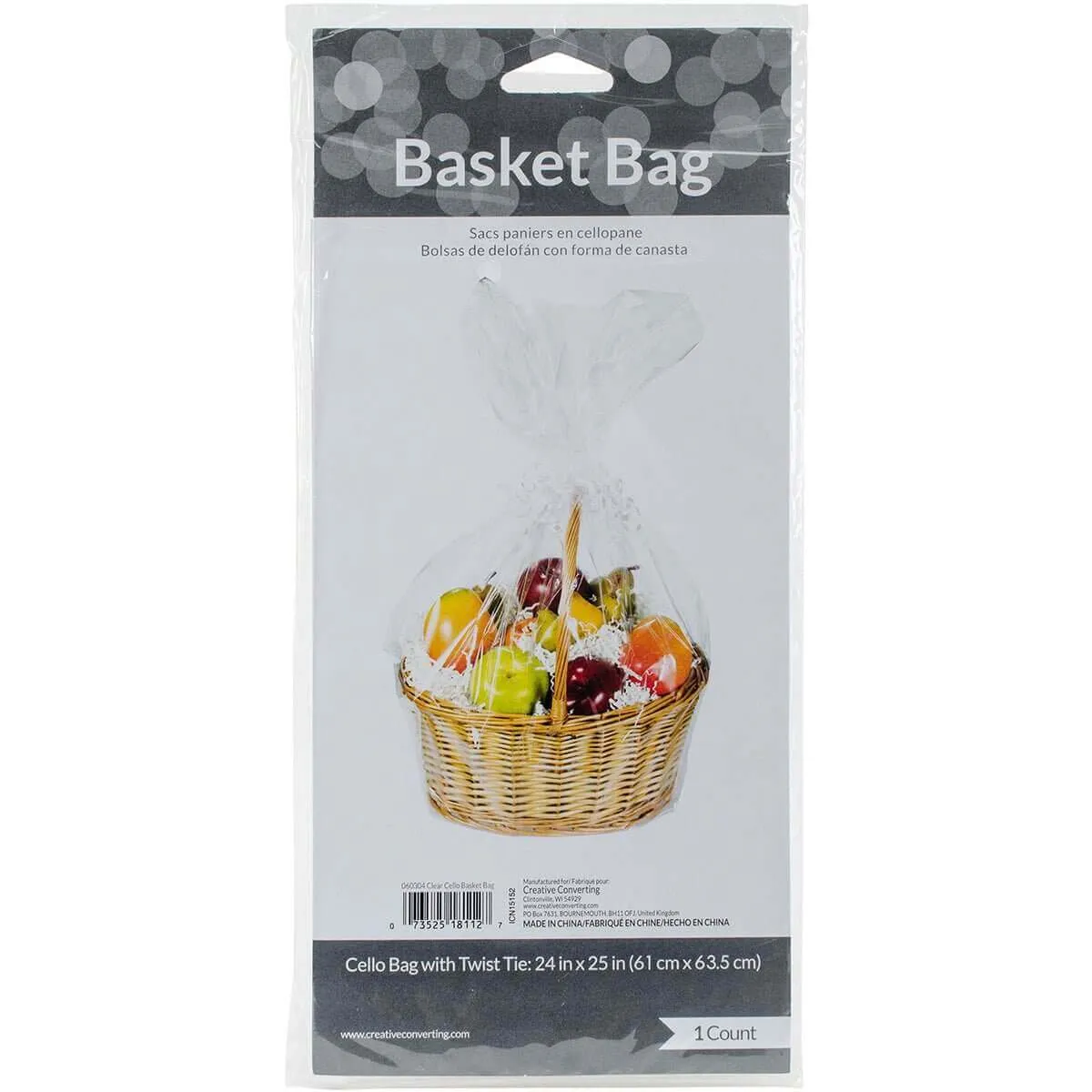 Clear Cello Basket Bag