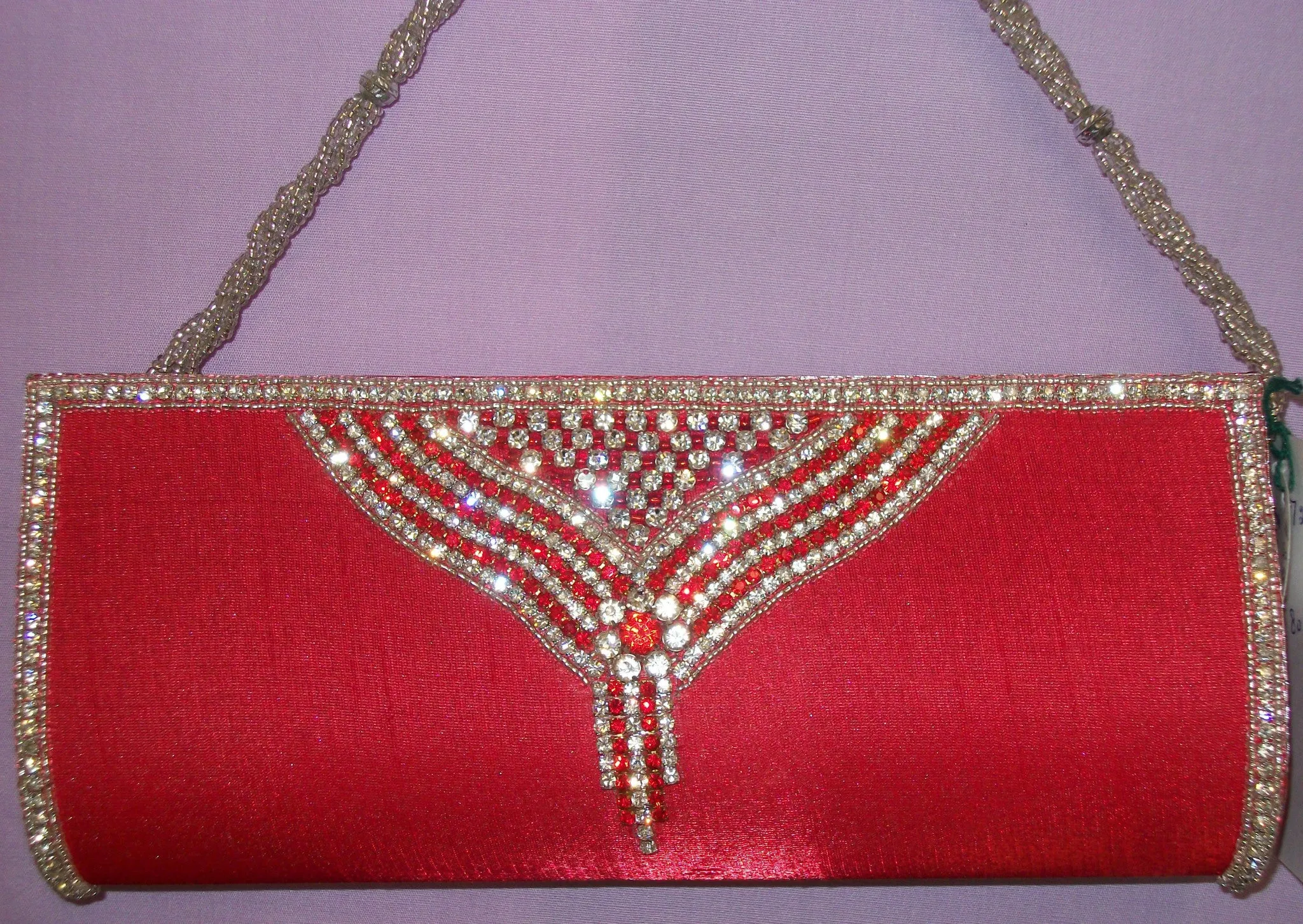 Clutch 2724 Red Tussar Wedding Wear Clutch Purse Shieno Sarees