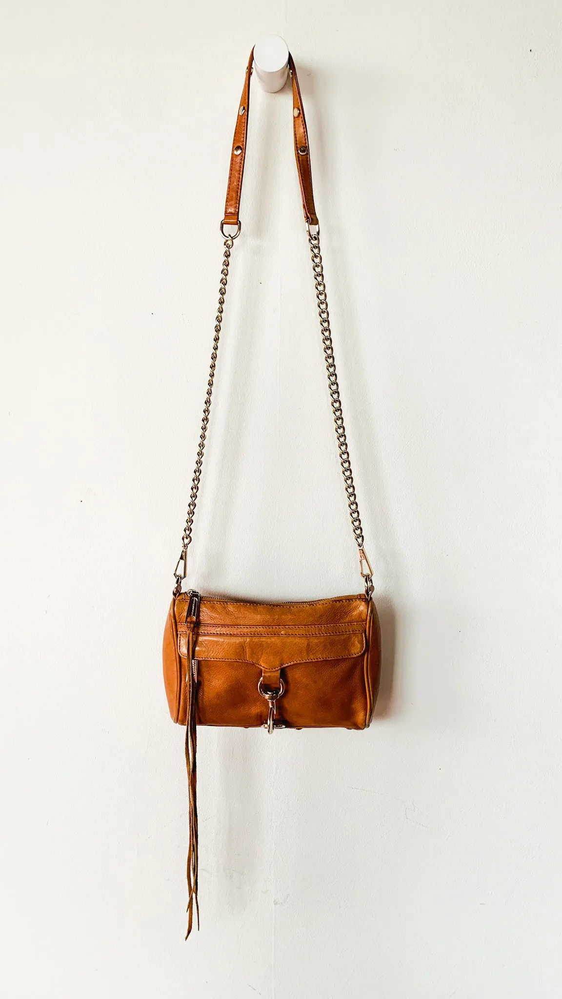 Contemporary Brown Leather Satchel Bag