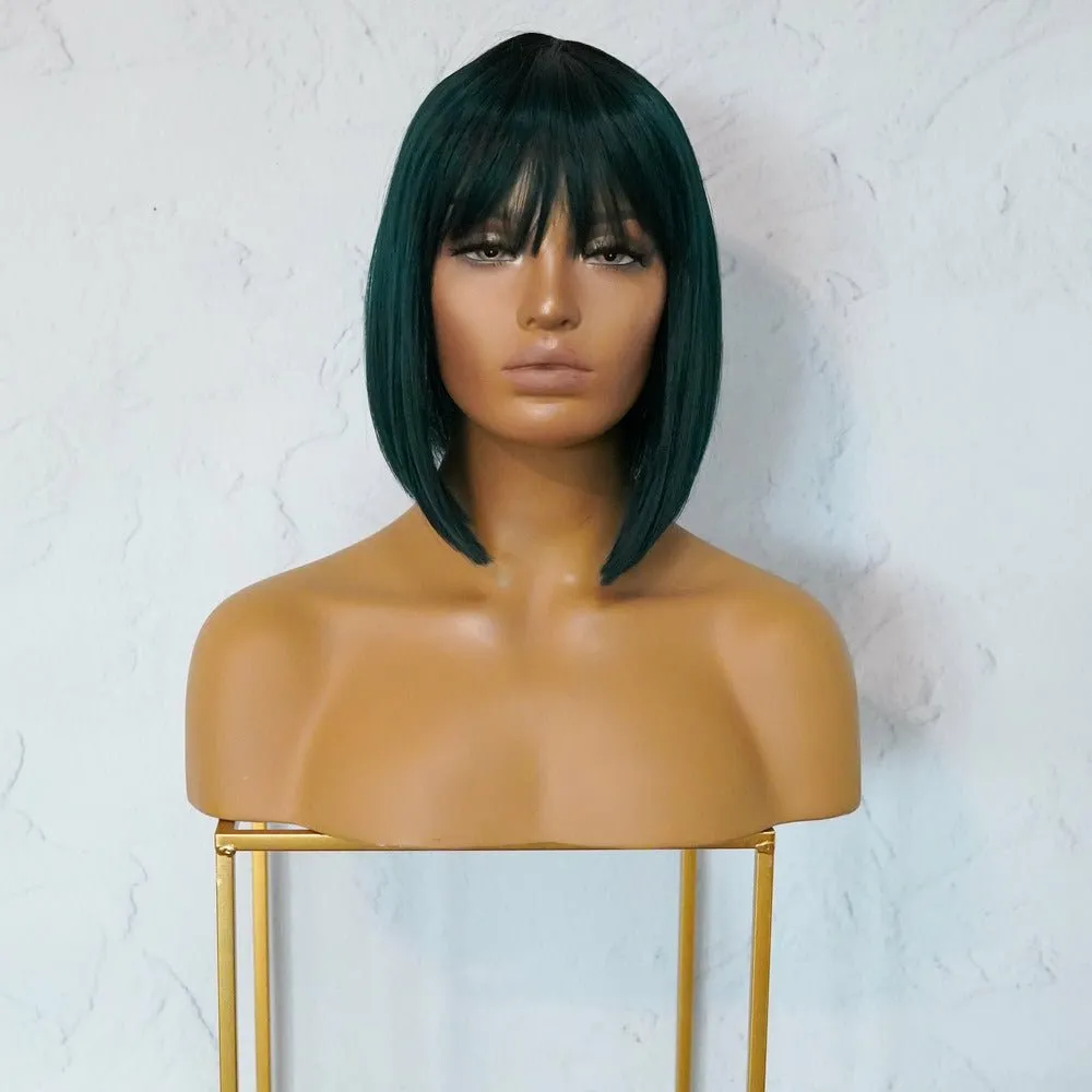 COURTNEY Teal Fringe Wig