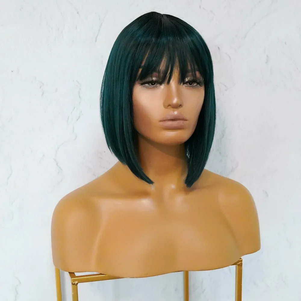 COURTNEY Teal Fringe Wig