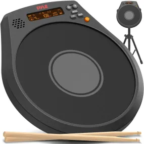 Digital Practice Drum Pad - 8 Inch Rechargeable Drum Pad With Lcd Display, Adjustable Folding Tripod Stand, And 1 Pair Of Drum Sticks